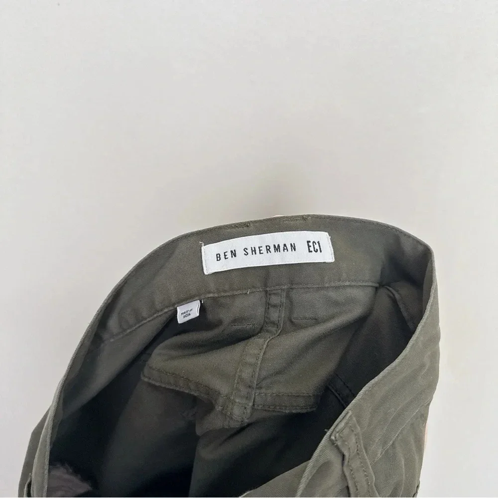 Ben Sherman Mens 38/34 Chino Dark Olive Slim Trouser